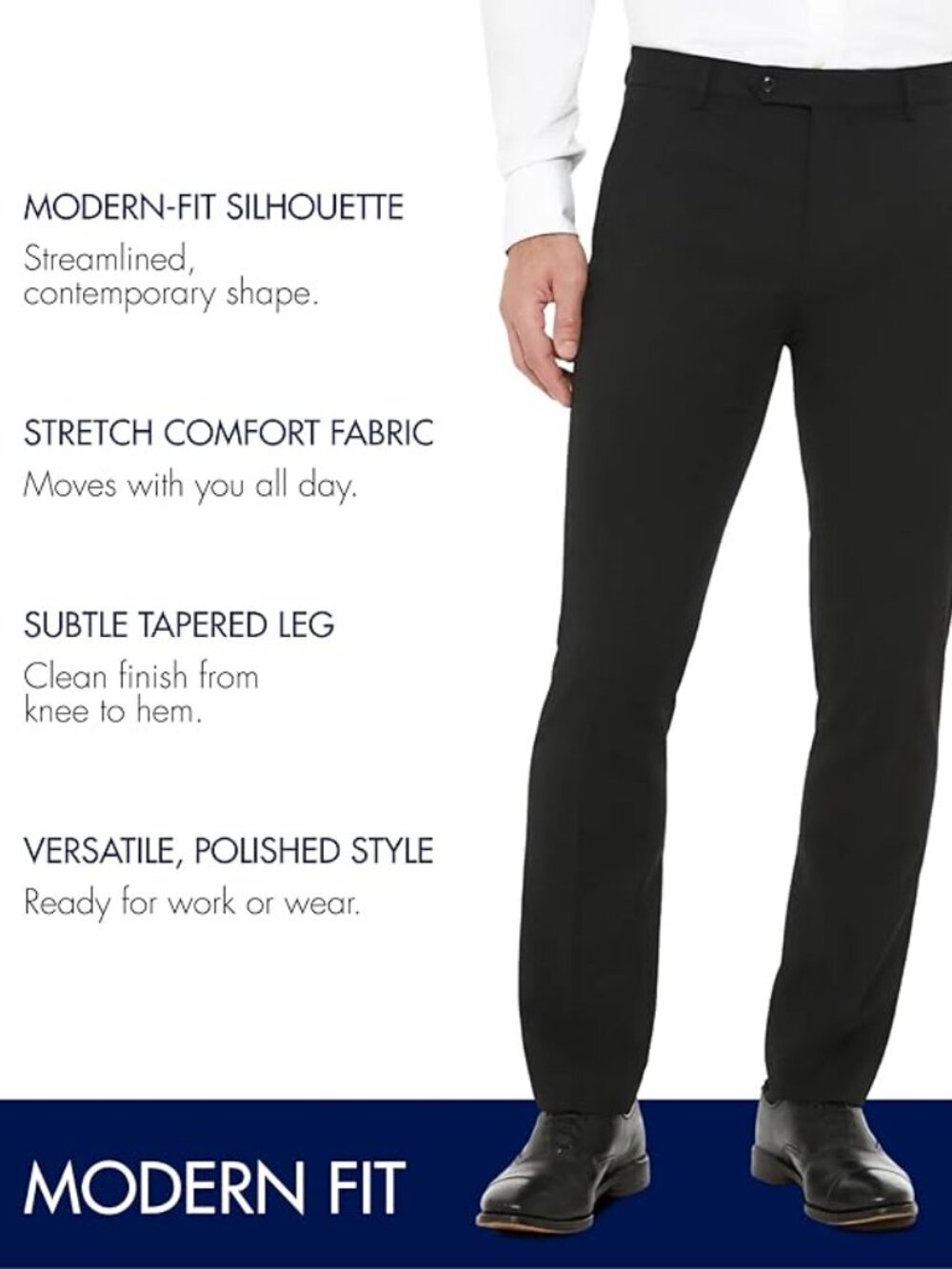 Tommy Hilfiger Mens Th Flex Modern Fit Business Suit Pants Set, Black,
W40xL30